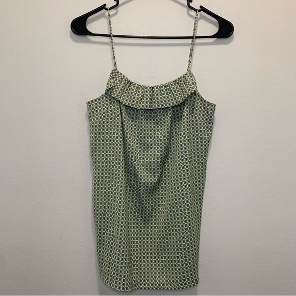 J Crew Green Floral Spaghetti Strap Cami Top Size 0 - Picture 1 of 5